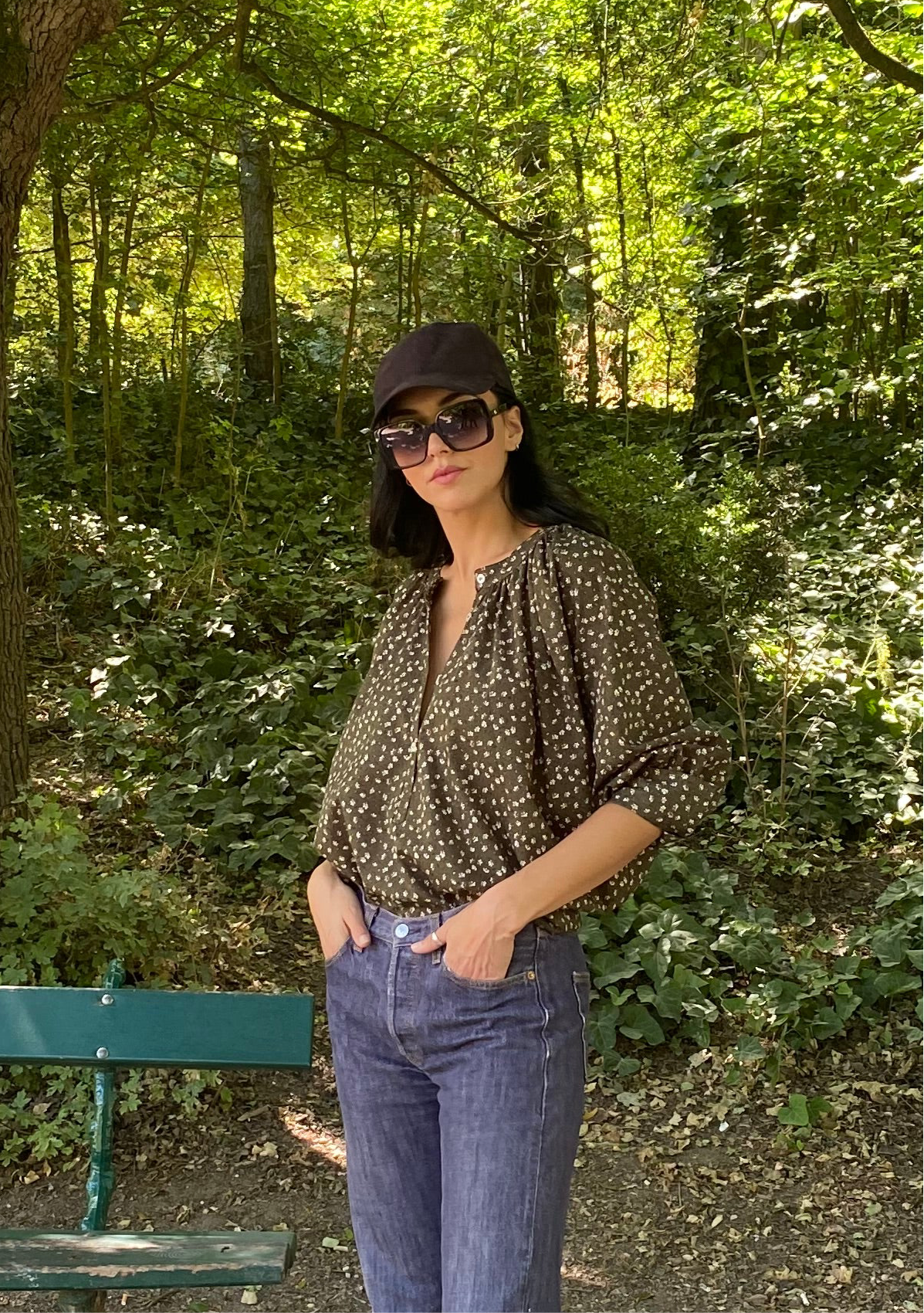 BLOUSE SOPHIE FLEURS KAKI
